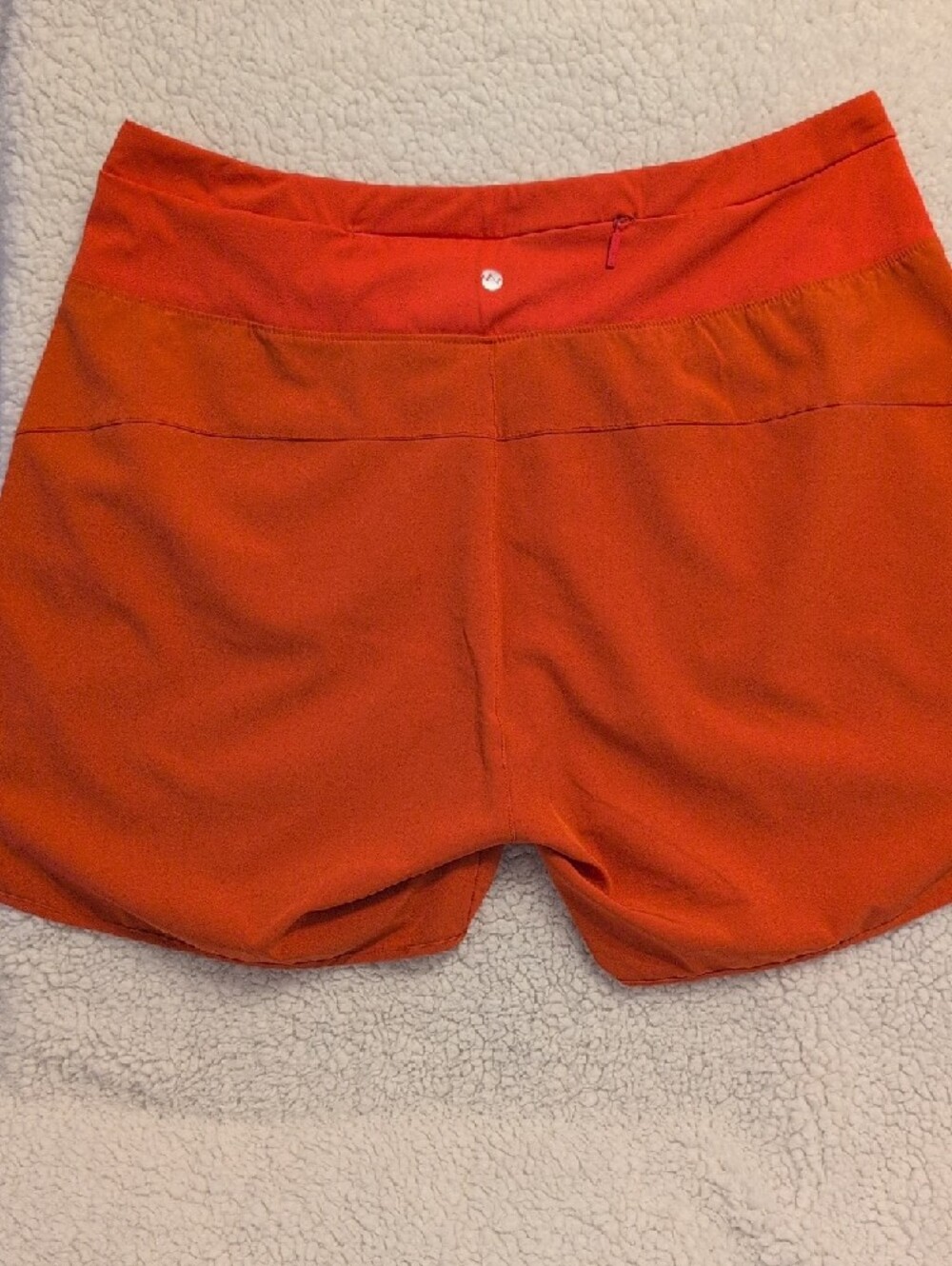 Women’s Active Drawstring Shorts - Red Orange - Picture 4 of 5